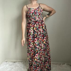 Planet Gold Floral Maxi Dress Size Small